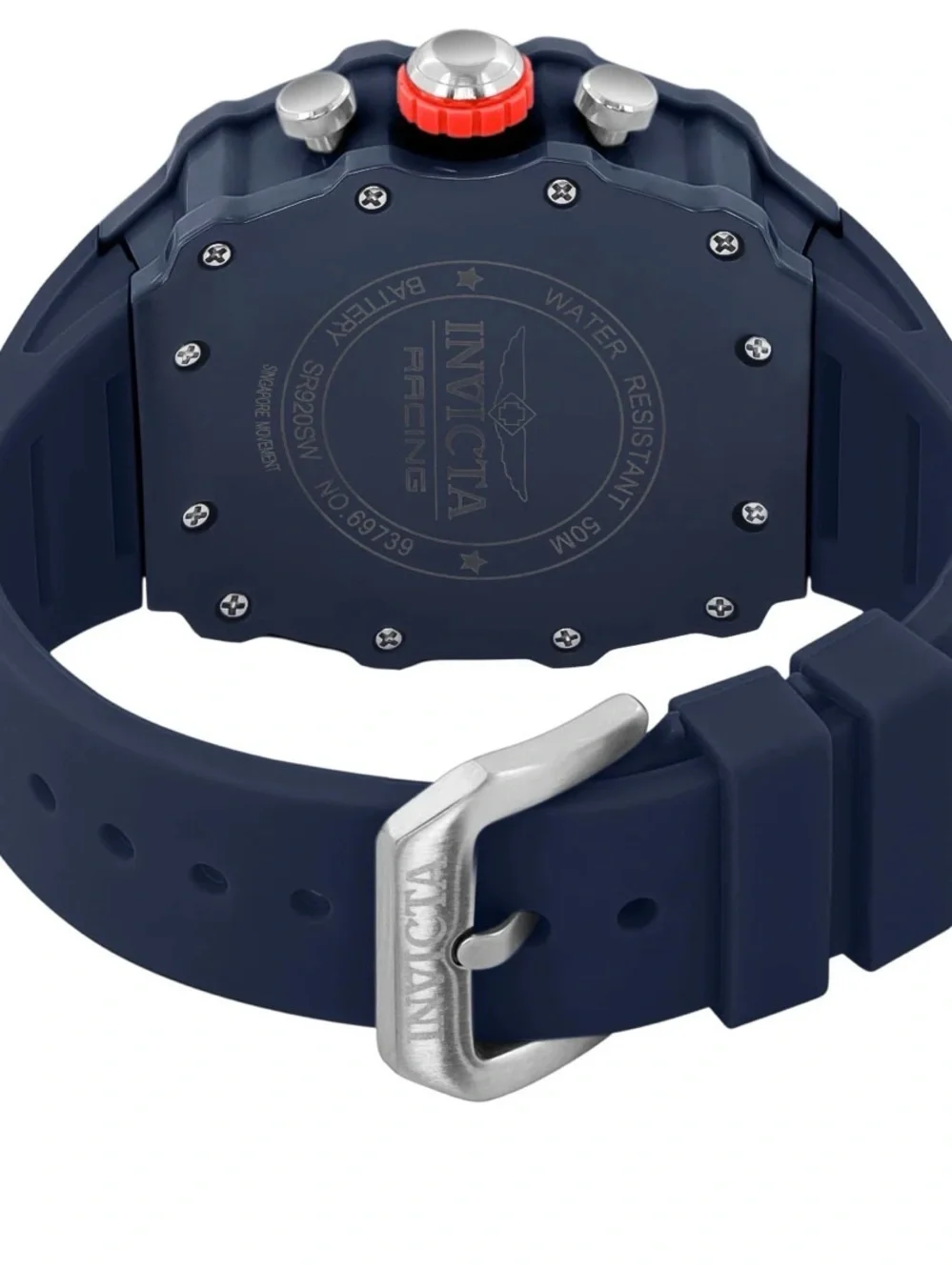Invicta Men's Watch with Yellow Dial Accents and Black Strap
